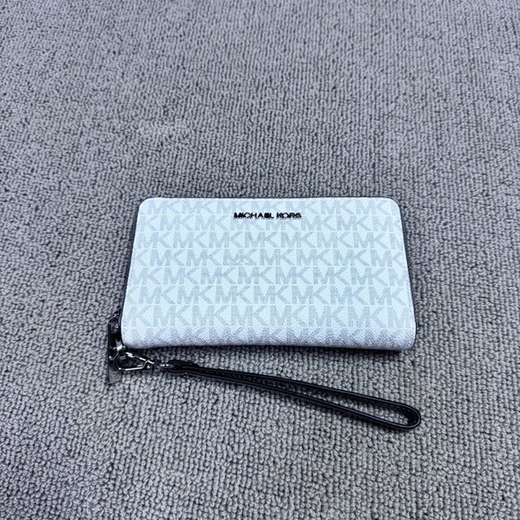 Michael Kors Jet Set Travel Wallet Bright White Zip Around Large NWT - Picture 3 of 8